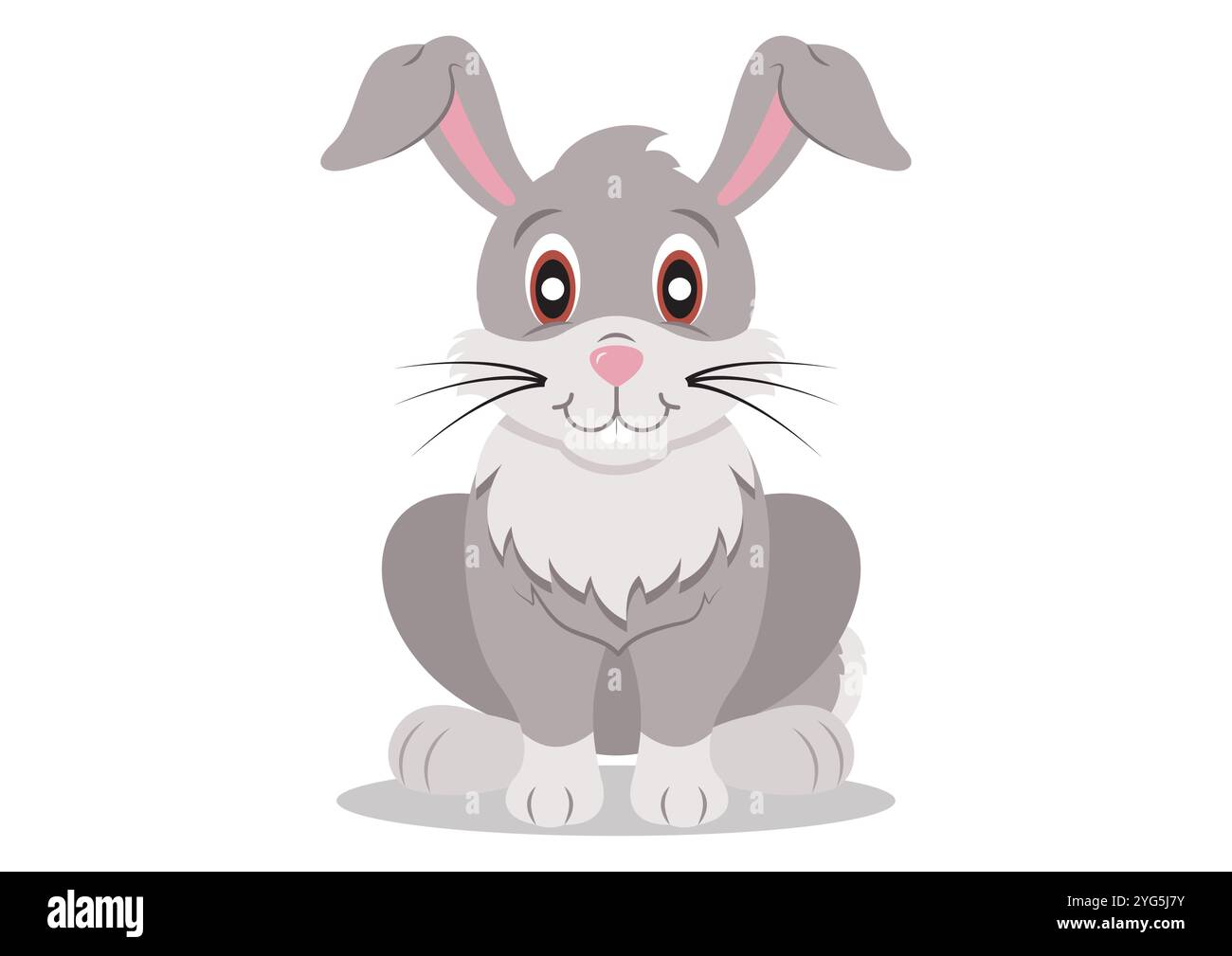 Cartoon Rabbit Vector Flat Designs Isolated on White Background Stock Vector