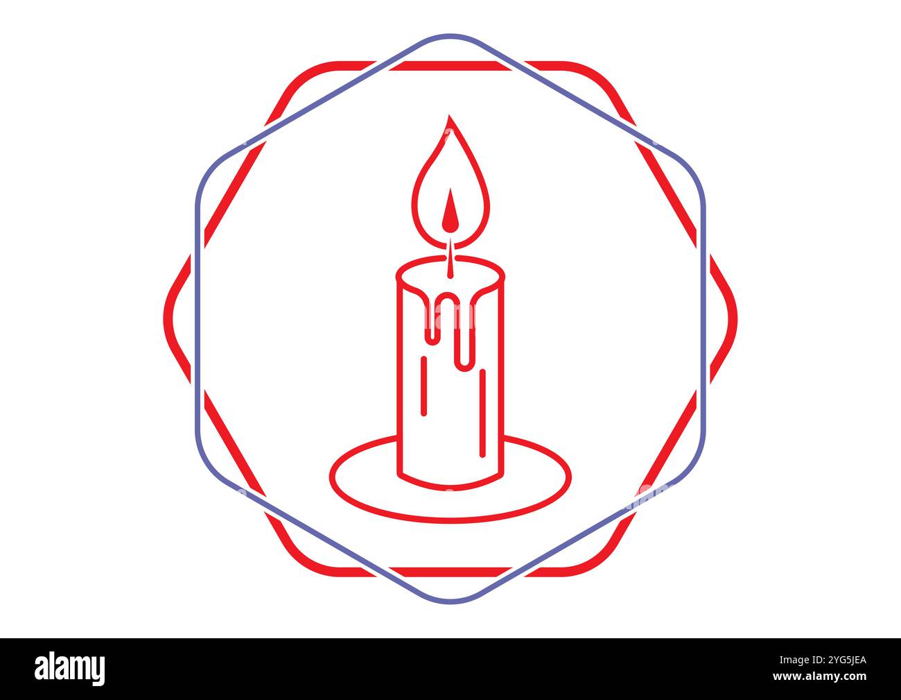 Candle sign logo inside a border vector flat design isolated on white background Stock Vector