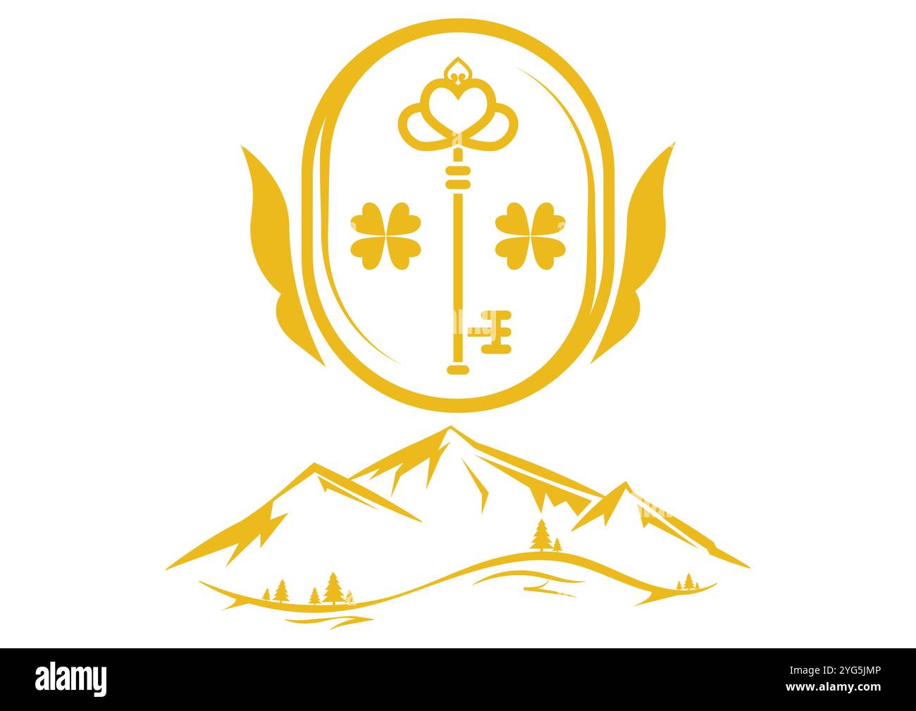 Concierge Mountain logo vector flat design isolated on white background Stock Vector