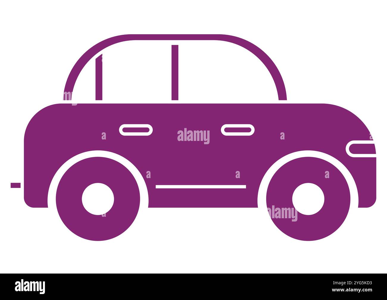 Sleek Car Icon Vector Flat Designs, Ideal for Various Applications, Isolated on White Background Stock Vector
