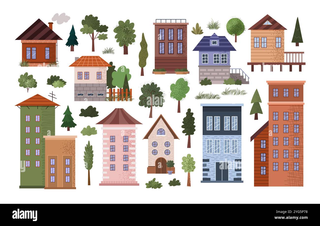 Set of various flat building icons Stock Vector Image & Art - Alamy
