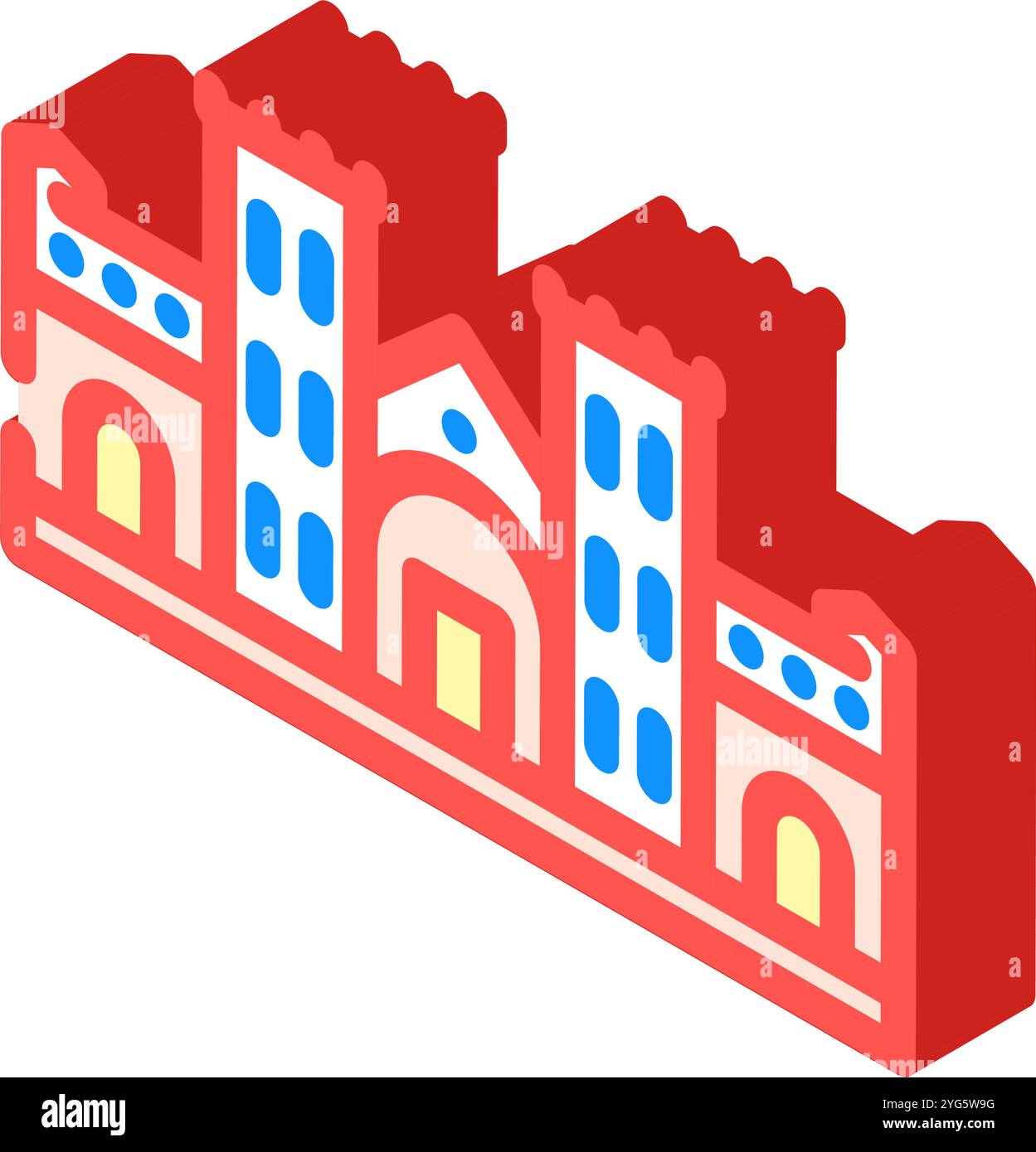 house school building isometric icon vector illustration Stock Vector ...