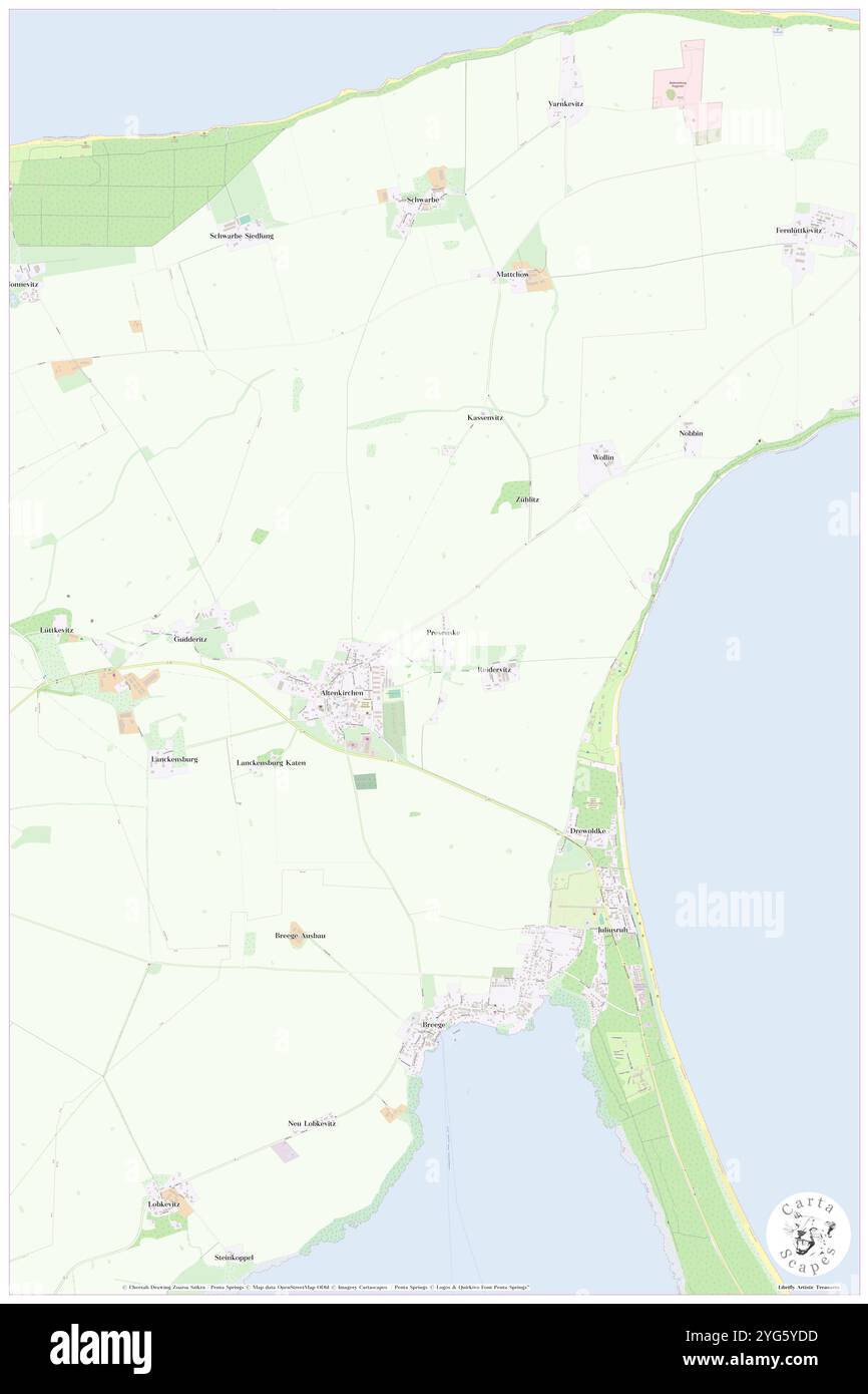 Presenske, DE, Germany, Mecklenburg-Vorpommern, N 54 38' 19'', N 13 21' 17'', map, Cartascapes Map published in 2024. Explore Cartascapes, a map revealing Earth's diverse landscapes, cultures, and ecosystems. Journey through time and space, discovering the interconnectedness of our planet's past, present, and future. Stock Photo