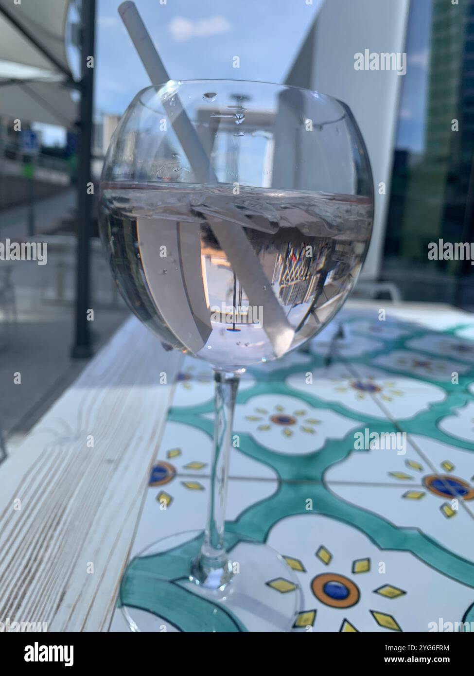 A Drink in La Defense - Smartphone Captured Stock Image