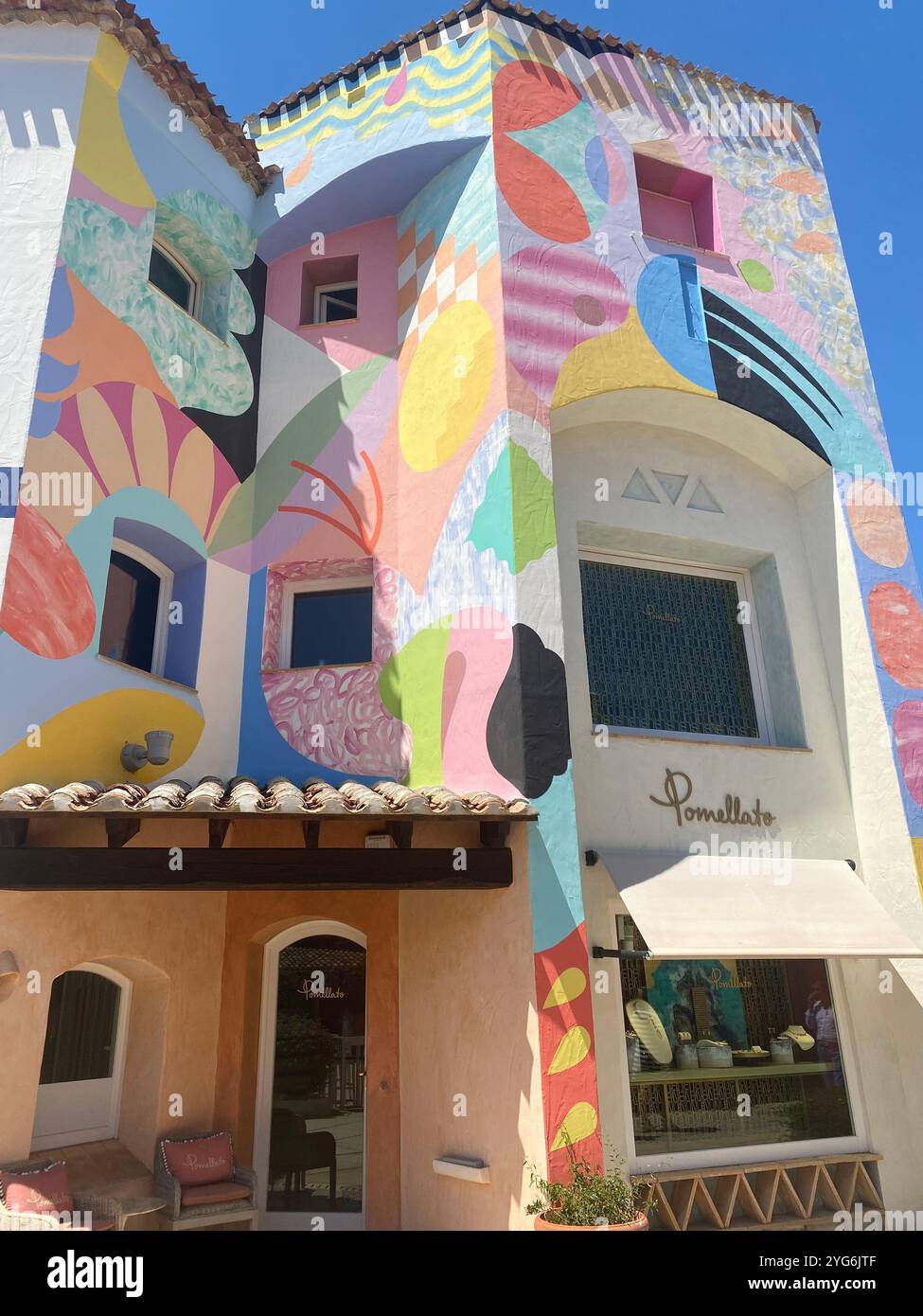 colourful design in Porto Cervo Sardinia Italy - Smartphone Captured Stock Image
