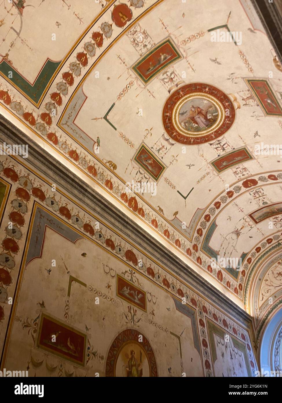 Castel Sant Angelo Vatican painted ceiling - Smartphone Captured Stock Image