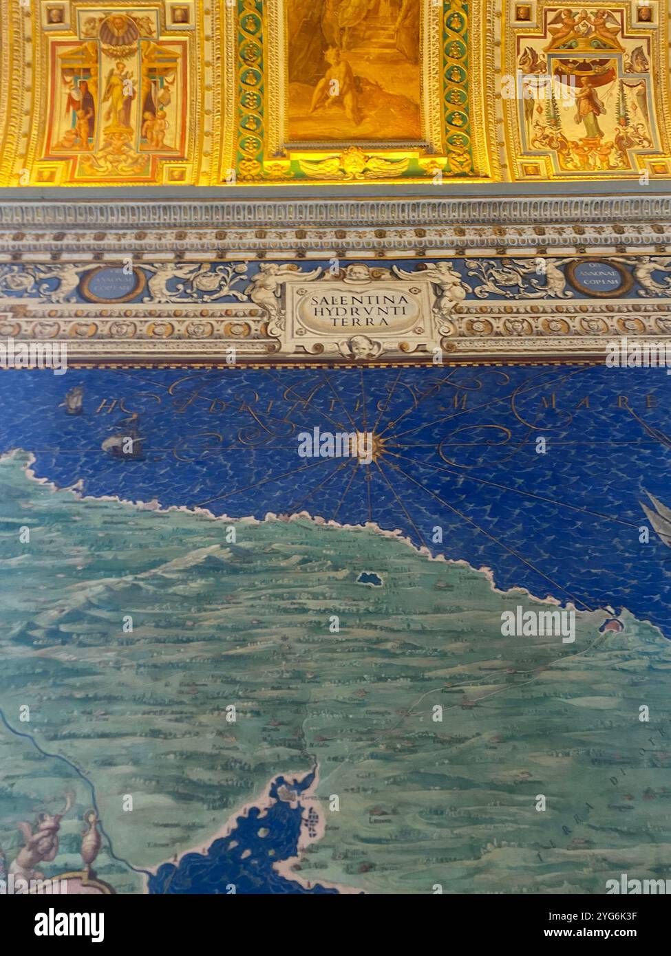 Vatican Gallery of Maps ceiling - Smartphone Captured Stock Image