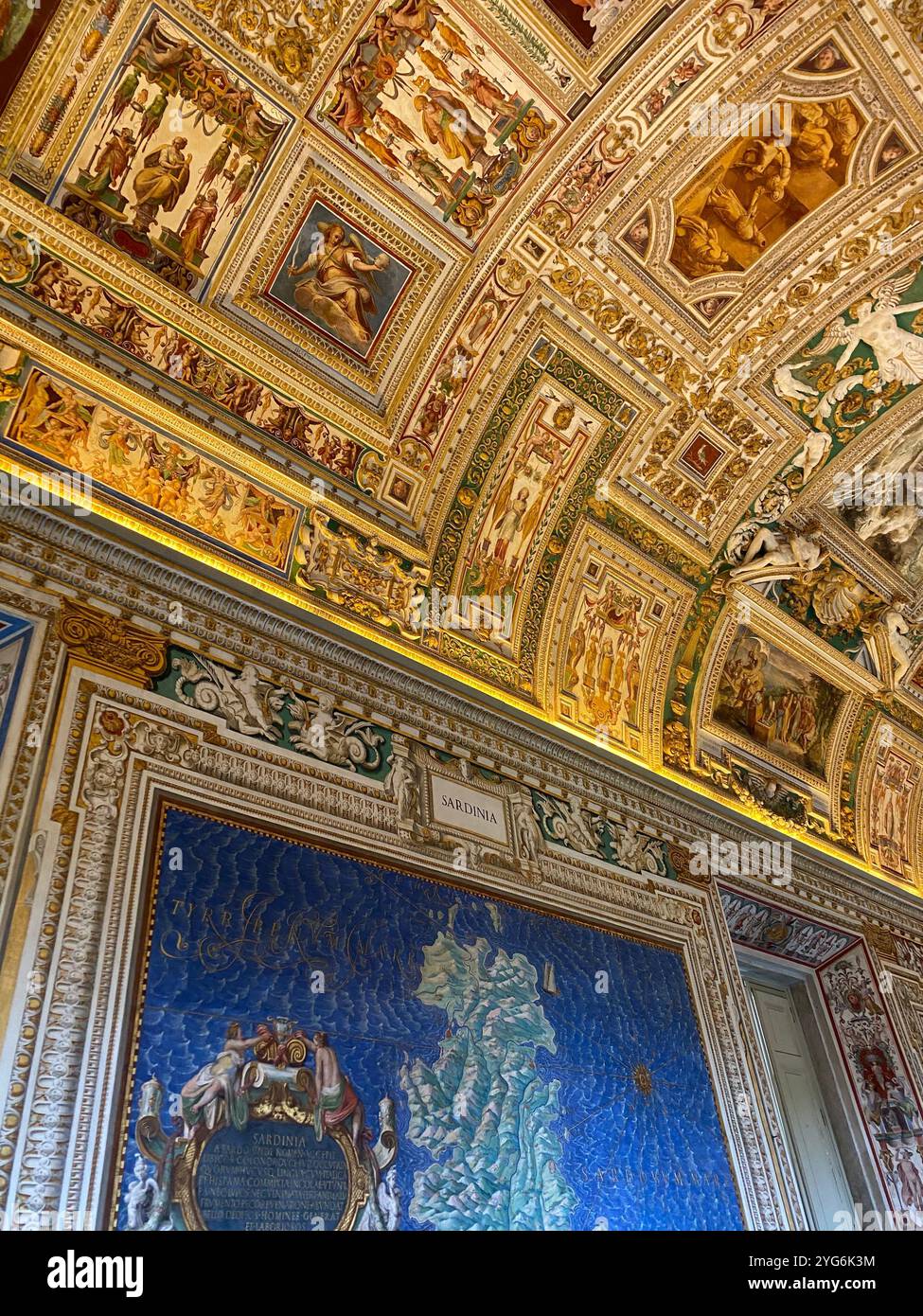 Vatican Gallery of Maps ceiling - Smartphone Captured Stock Image