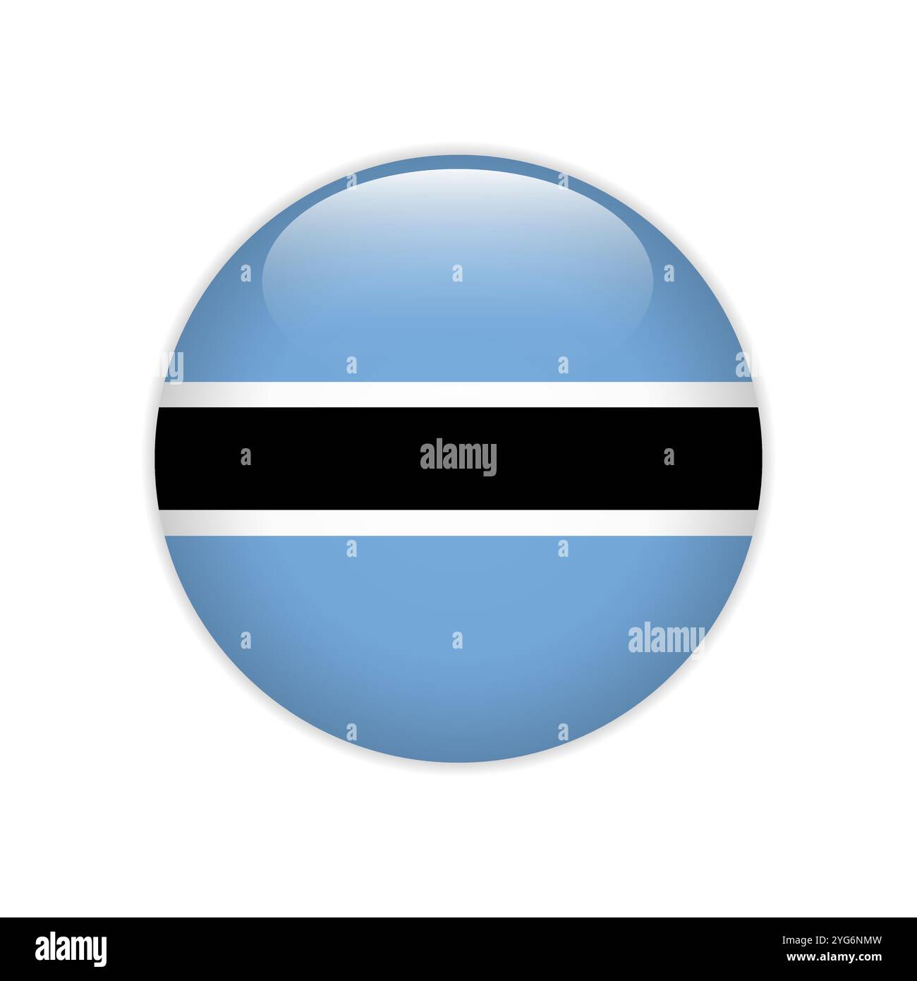 Botswana flag on button Stock Vector