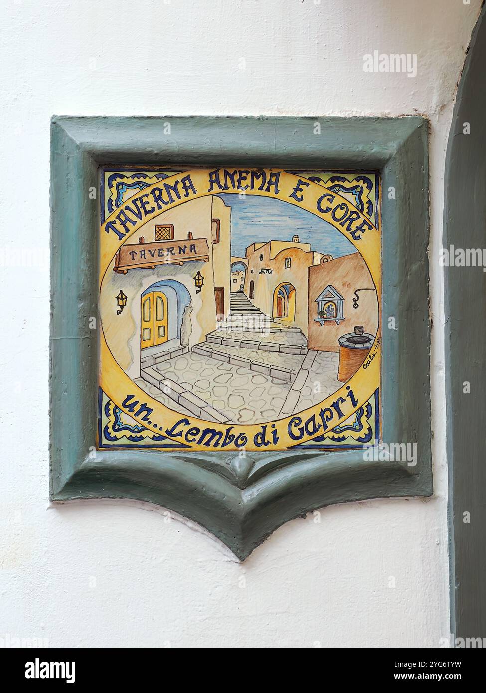 restaurant decorative sign, Capri (town), Isola di Capri, Capri, Campania, Italy, Europe Stock Photo