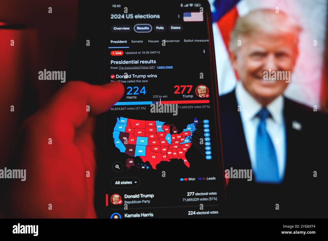 Donald Trump win in US president elections 2024. Washington DC, United
