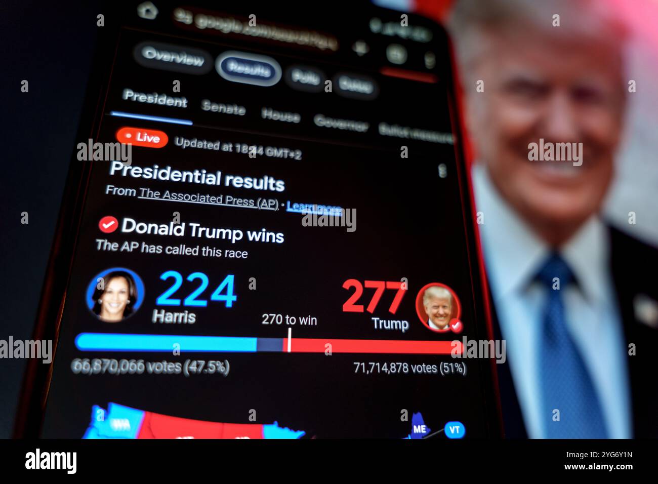 Donald Trump win in US president elections 2024. Washington DC, United