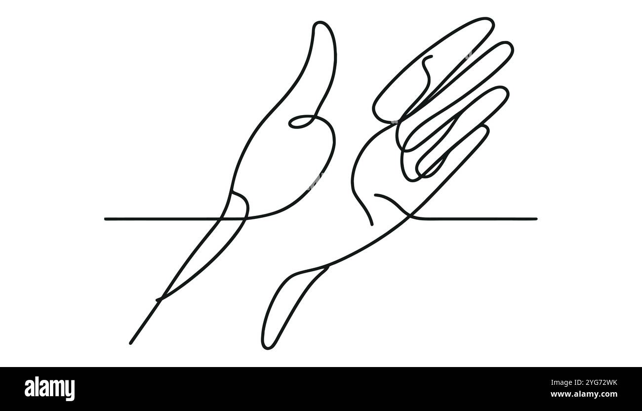 The hand is drawn with one continuous line Stock Vector Image & Art - Alamy