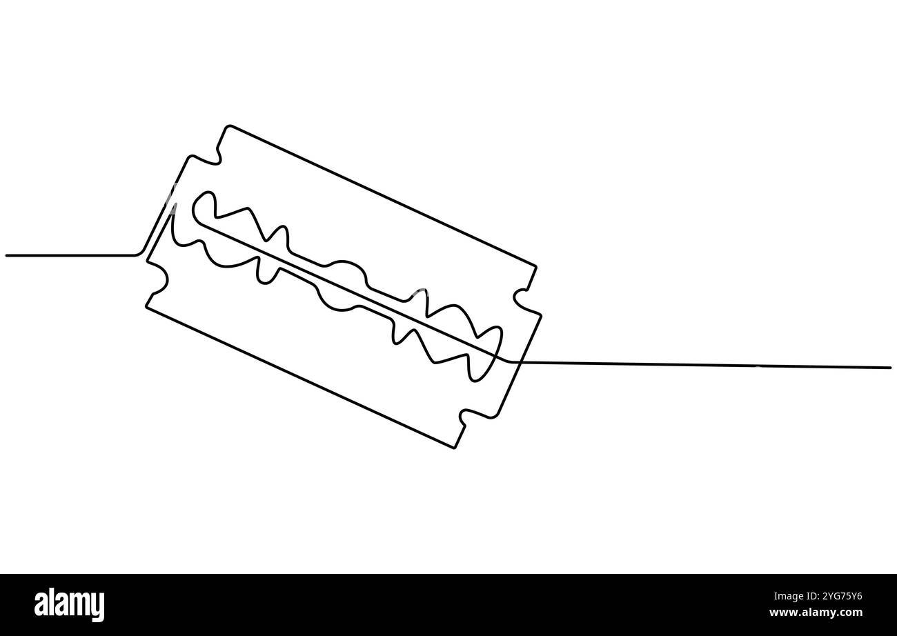 continuous single drawn one line razor hand-drawn picture silhouette ...