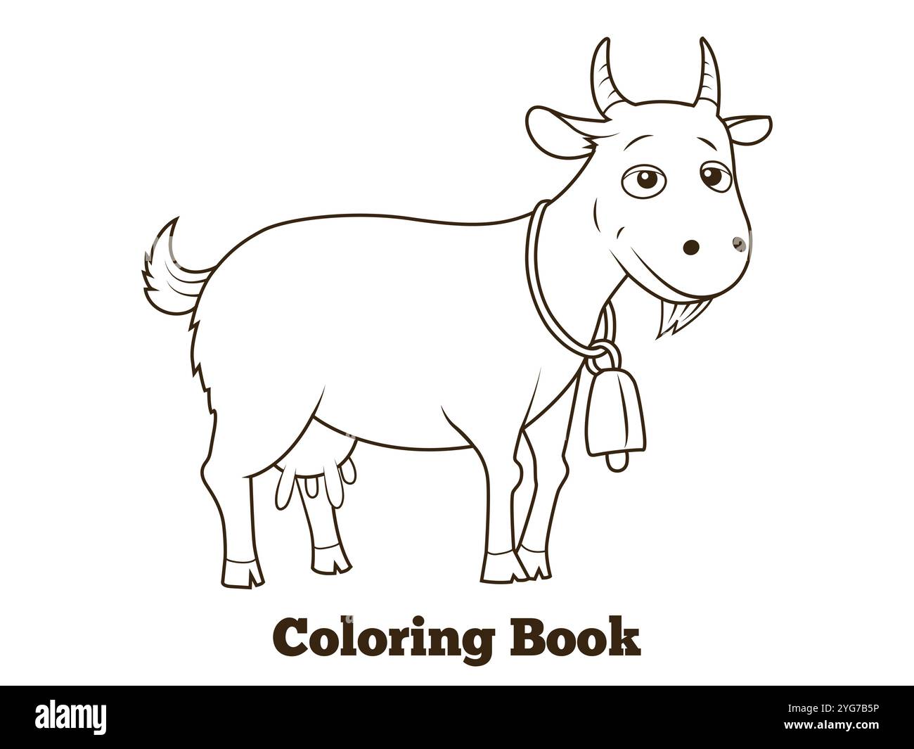 Coloring book goat cartoon educational Stock Vector Image & Art Alamy