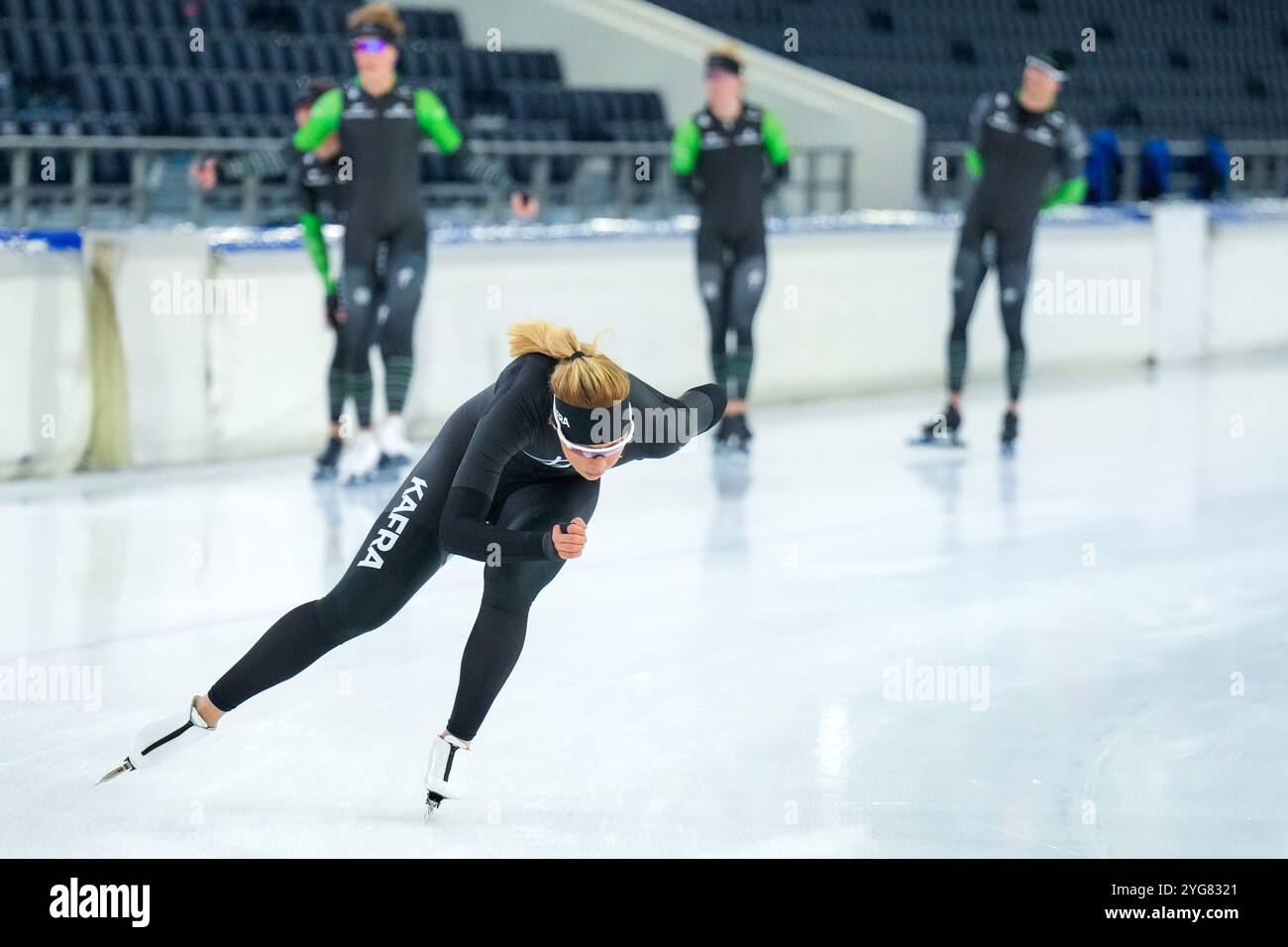 Heerenveen, Netherlands. 04th Nov, 2024. HEERENVEEN, NETHERLANDS - NOVEMBER 4: Jutta Leerdam during training in Thialf on November 4, 2024 in Heerenveen, Netherlands (Photo by Douwe Bijlsma/Orange Pictures) Credit: Orange Pics BV/Alamy Live News Stock Photo