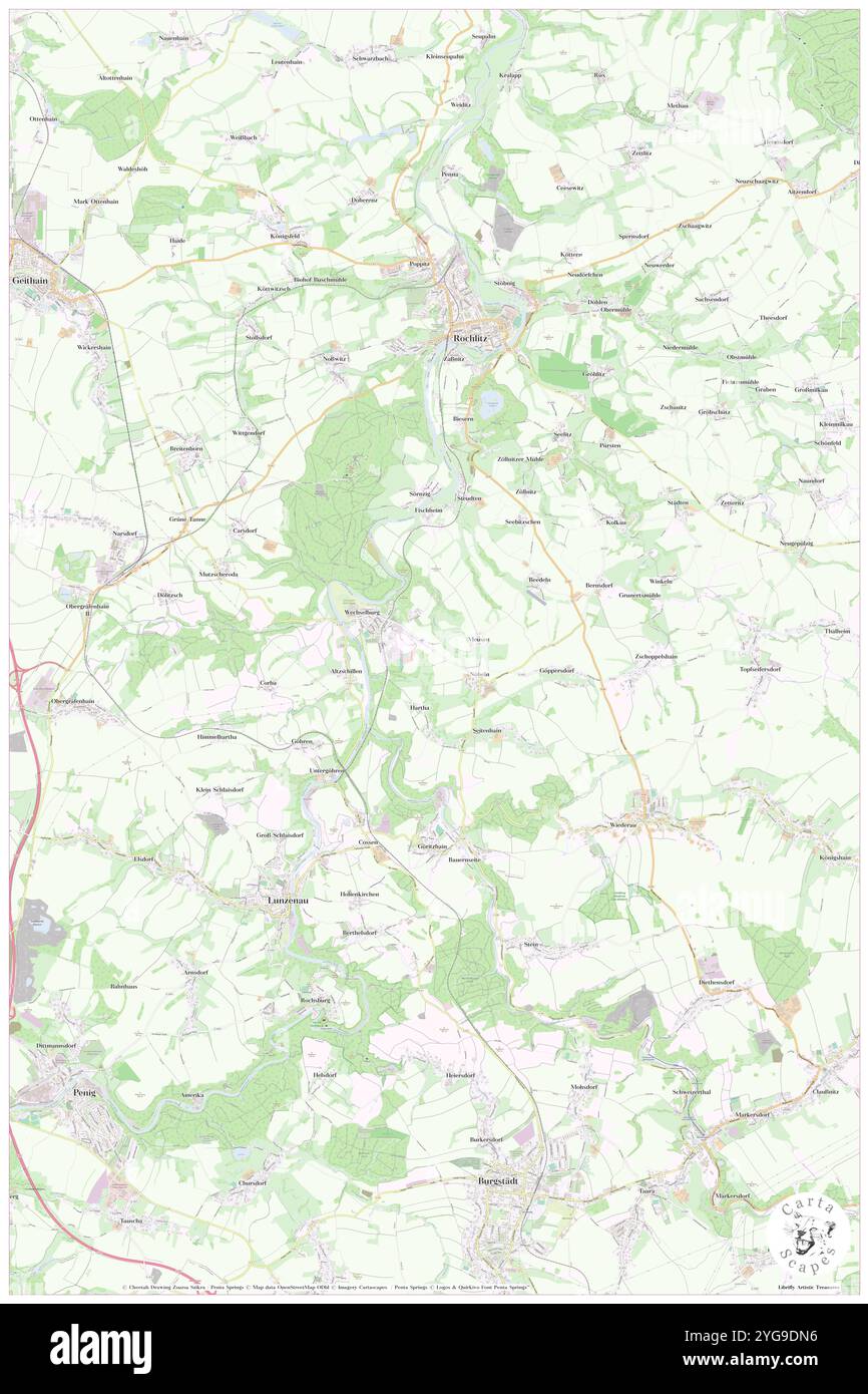 Wechselburg, DE, Germany, Saxony, N 51 0' 7'', N 12 46' 35'', map, Cartascapes Map published in 2024. Explore Cartascapes, a map revealing Earth's diverse landscapes, cultures, and ecosystems. Journey through time and space, discovering the interconnectedness of our planet's past, present, and future. Stock Photo