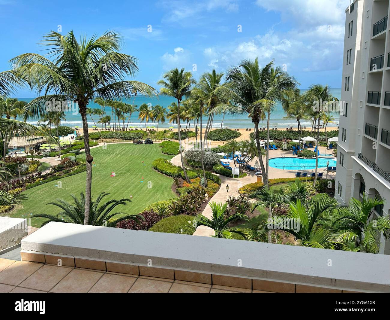 Puerto Rico Hotel Balcony view - Smartphone Captured Stock Image