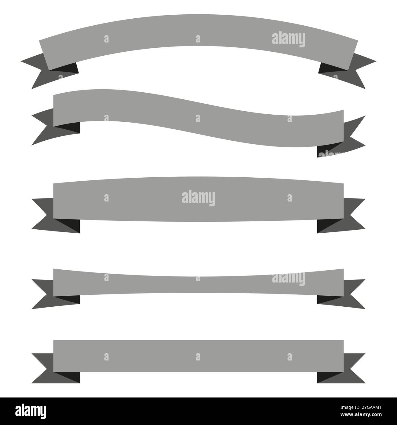 Banner ribbon set. Curved ribbon shapes. Retro label elements. Vector ...