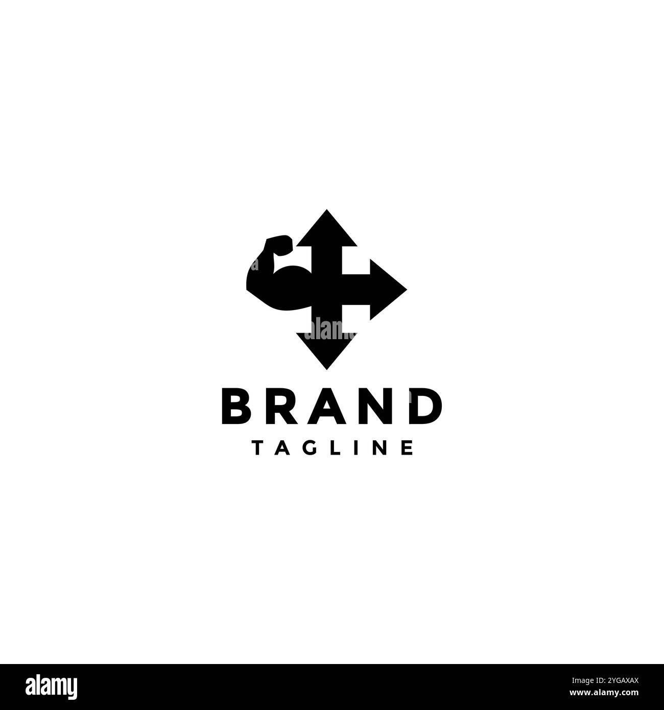 Simple Path Of Strength Symbol Design. Power Icon With Up Down And ...