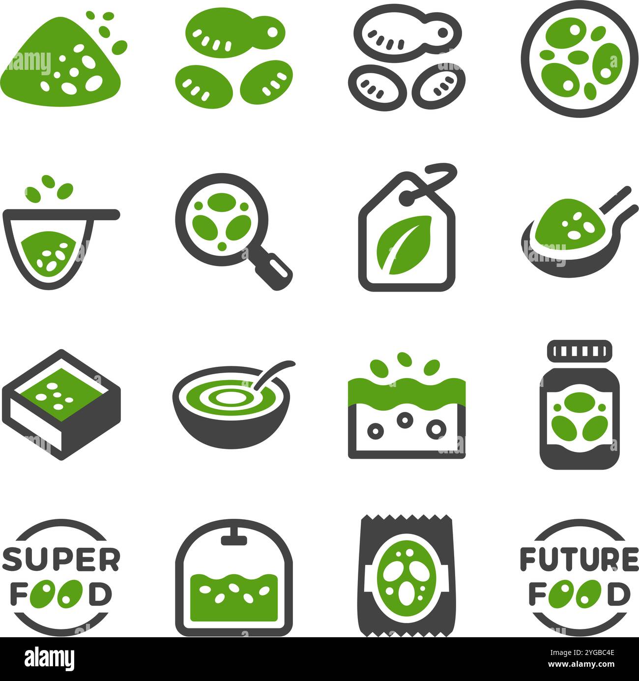 wolffia globosa icon set,vector and illustration Stock Vector
