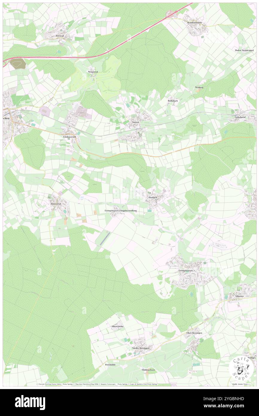 Harbach, Regierungsbezirk Kassel, DE, Germany, Hesse, N 50 34' 14'', N 9 55' 26'', map, Cartascapes Map published in 2024. Explore Cartascapes, a map revealing Earth's diverse landscapes, cultures, and ecosystems. Journey through time and space, discovering the interconnectedness of our planet's past, present, and future. Stock Photo