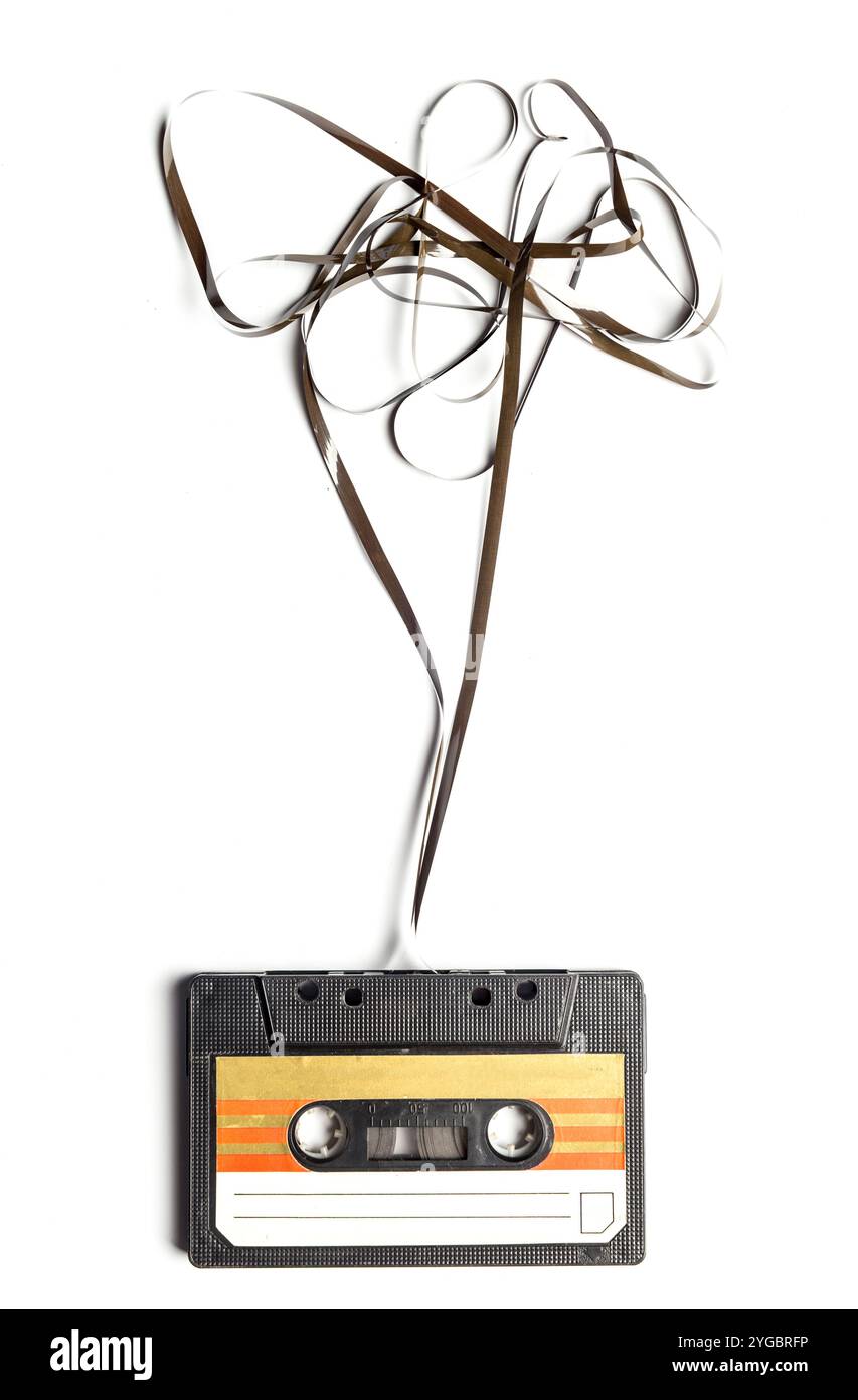 vintage cassette tape isolated white background Stock Photo - Alamy