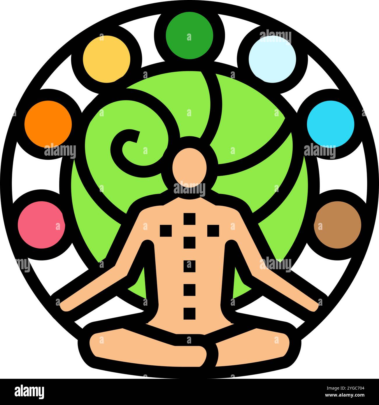 chakras ayurveda color icon vector illustration Stock Vector Image ...
