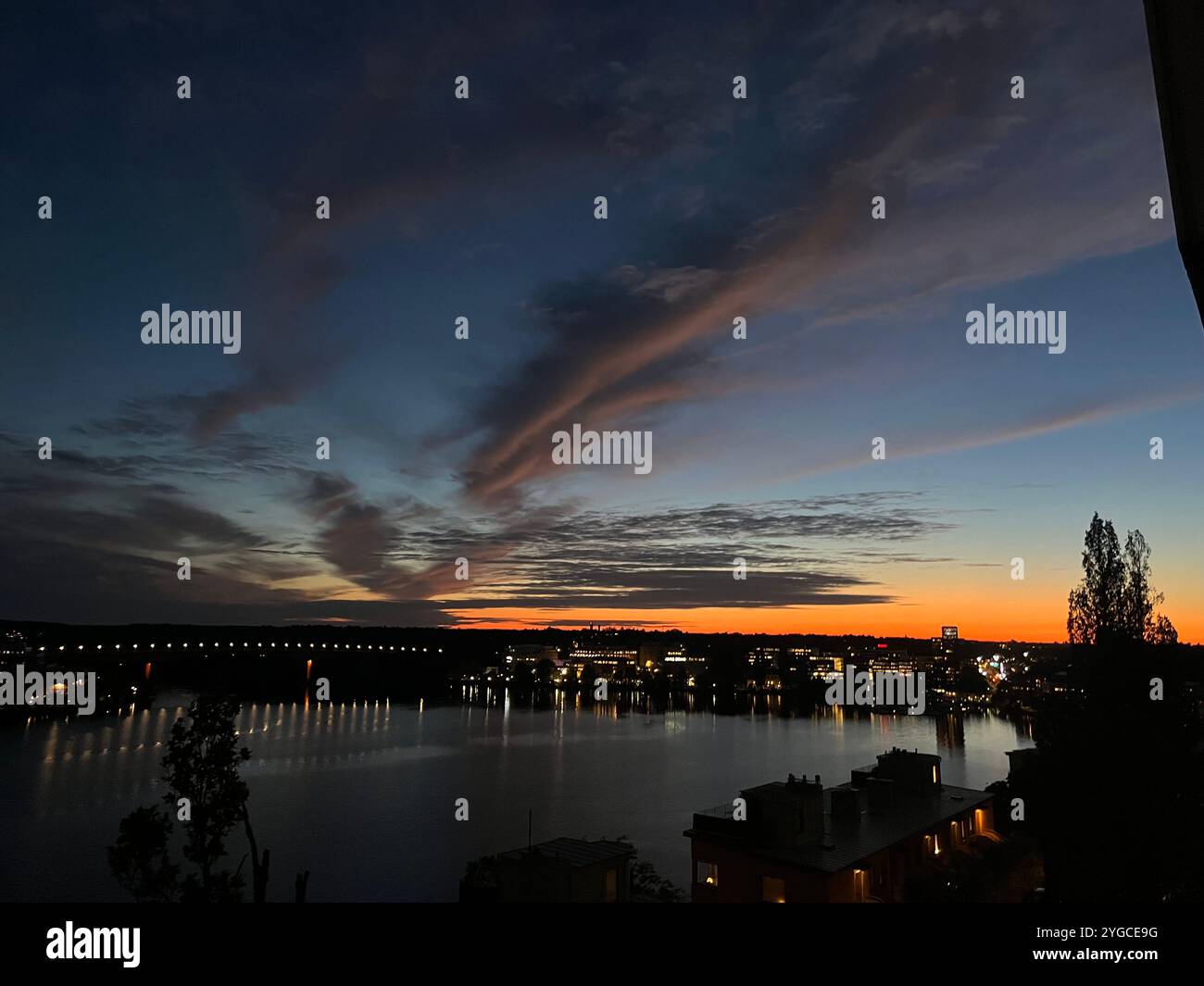 nightsky over a lake in sweden - Smartphone Captured Stock Image