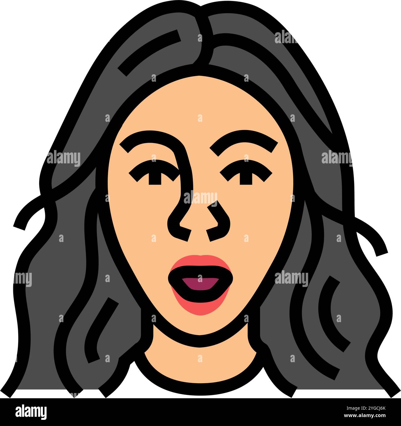 surprise woman expression color icon vector illustration Stock Vector ...