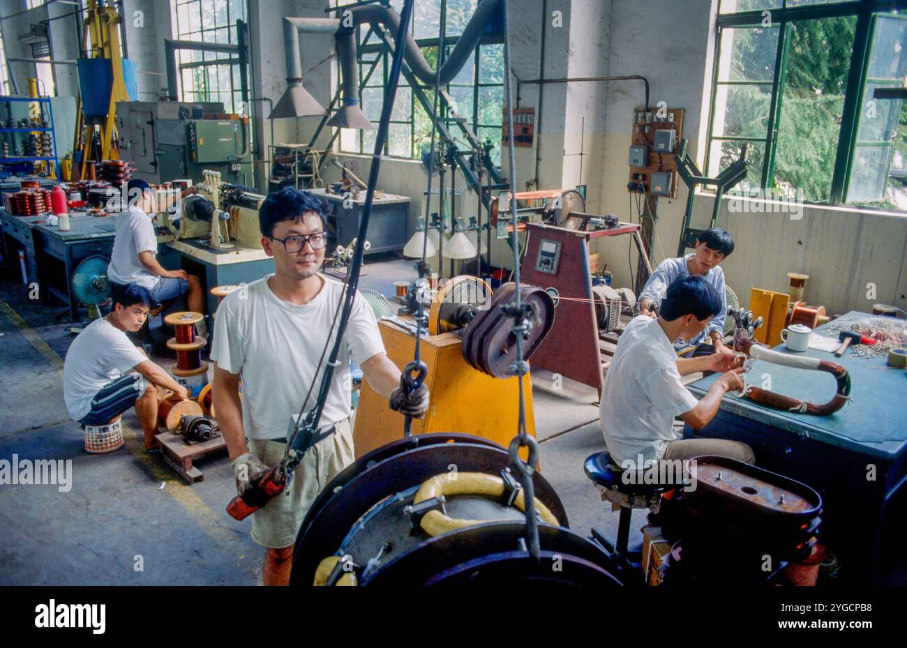 China, Shanghai, factory, set up by the German company Krone, where equipment is made to measure the throughput of liquids. Stock Photo