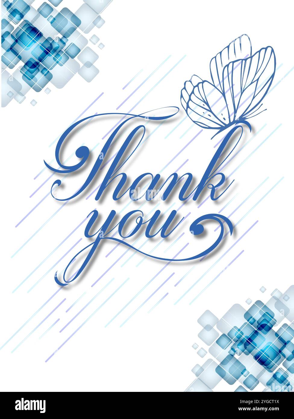 Gratitude card for different occasions. Thank you handwritten text with ...