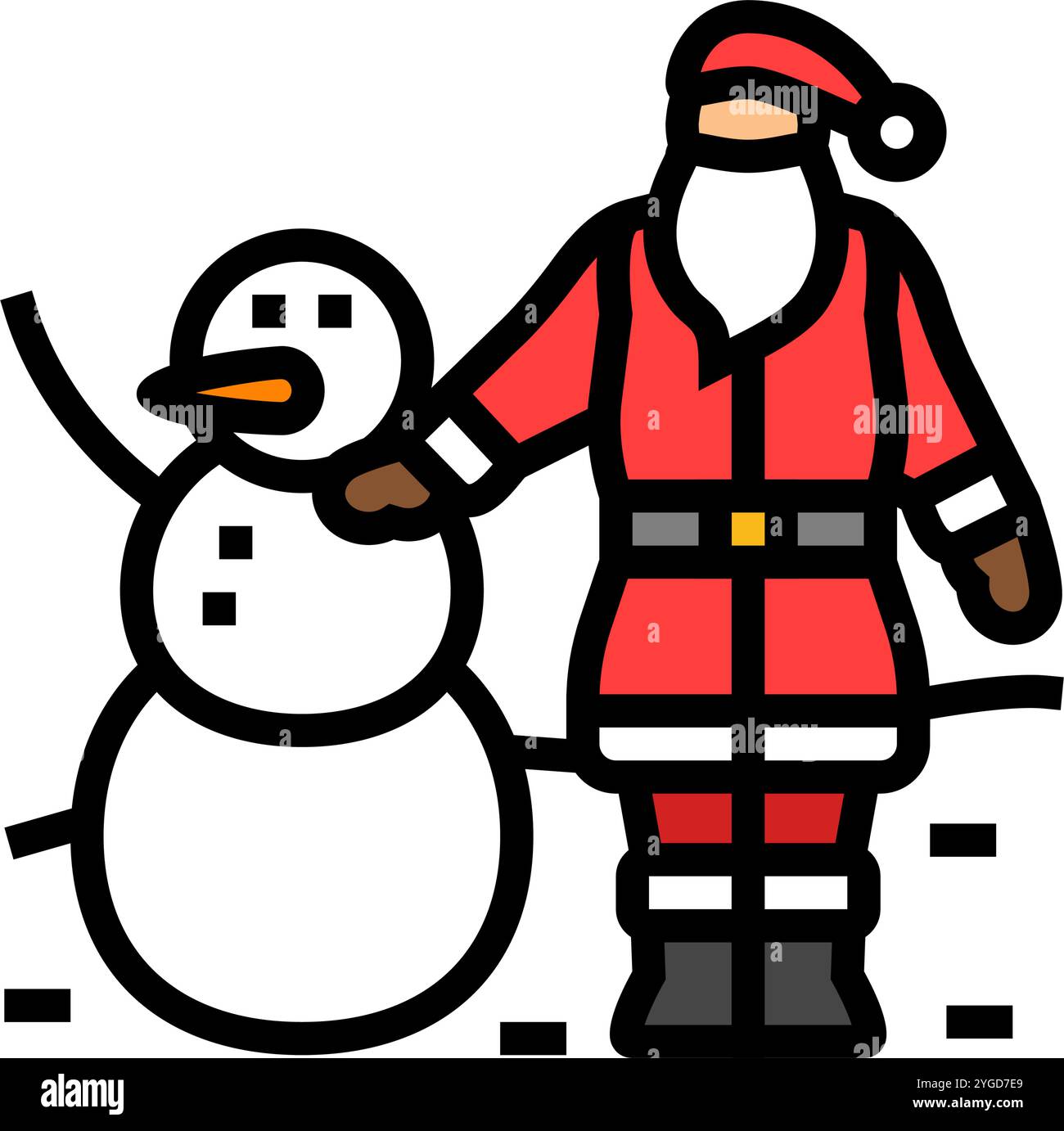santa claus snowman color icon vector illustration Stock Vector Image ...