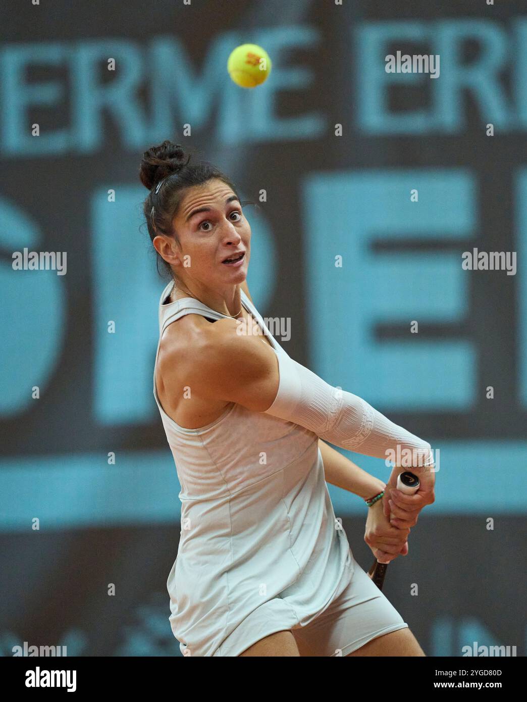 Susan Bandecchi (SUI) in action in her match against Gina Feistel (POL