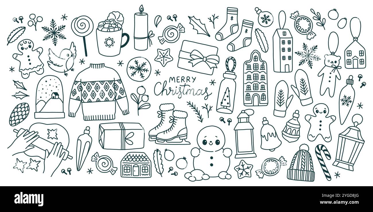 Christmas gift doodle set Stock Vector Images - Alamy