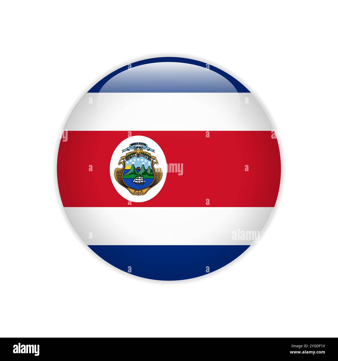 Costa Rica Flag Rounded Costa rica round circle Stock Vector Images - Alamy