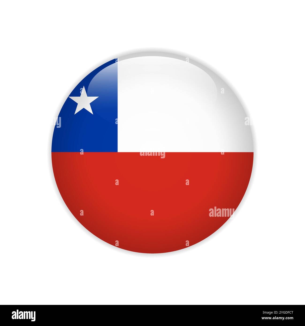 Chile flag on button Stock Vector