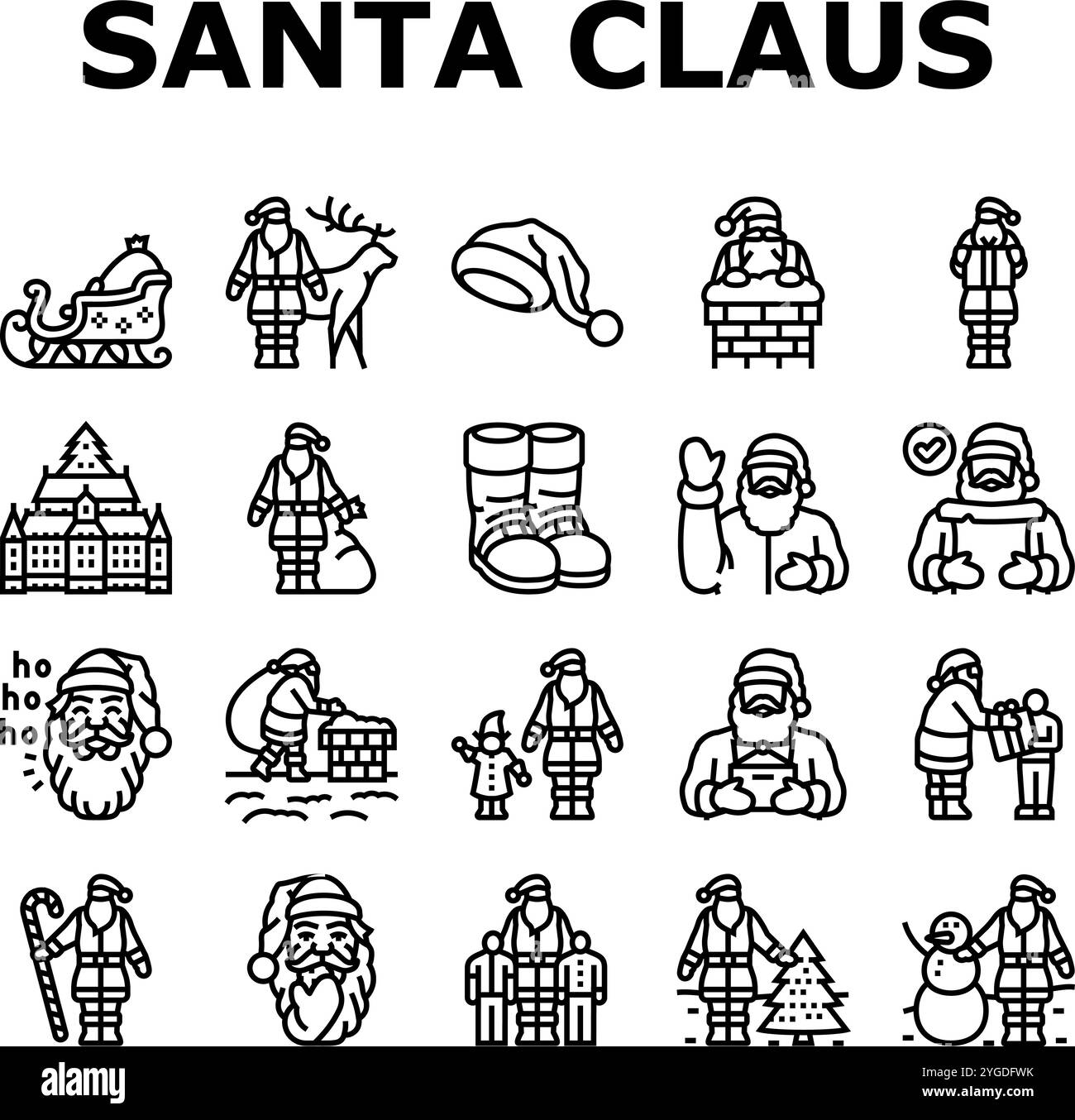 Santa claus lapland sleigh Black and White Stock Photos & Images - Alamy