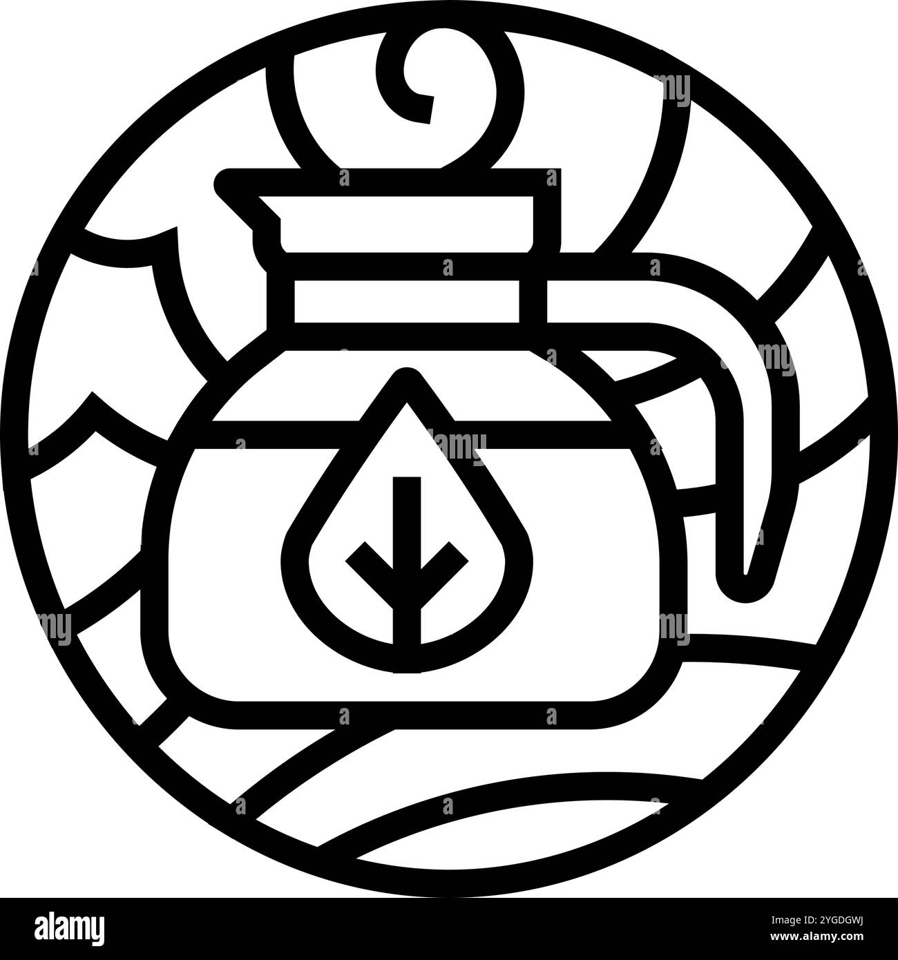 herbal tea ayurveda line icon vector illustration Stock Vector Image ...