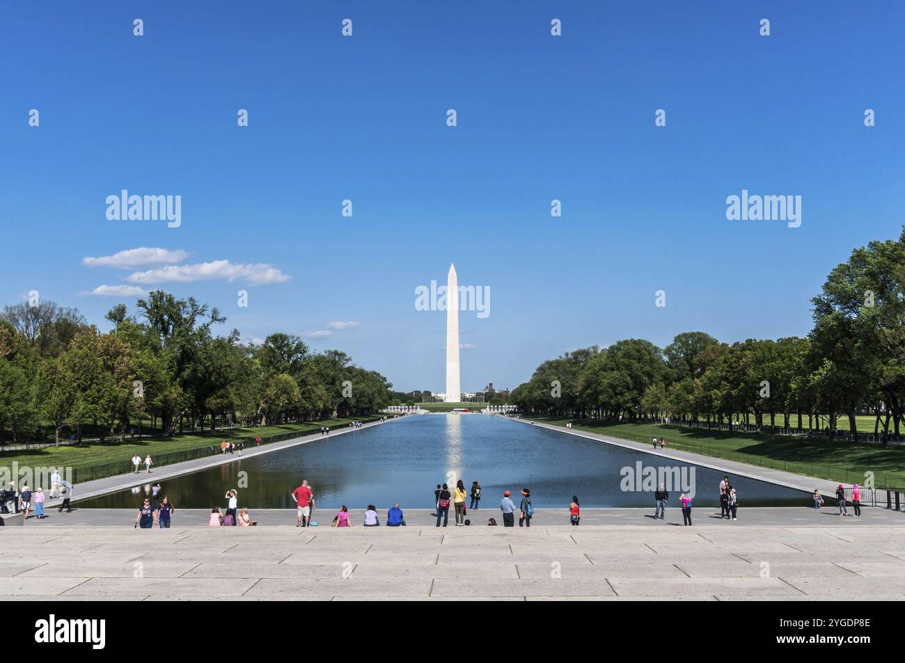 Lincoln Memorial Reflecting Pool in Washington DC with Washington ...