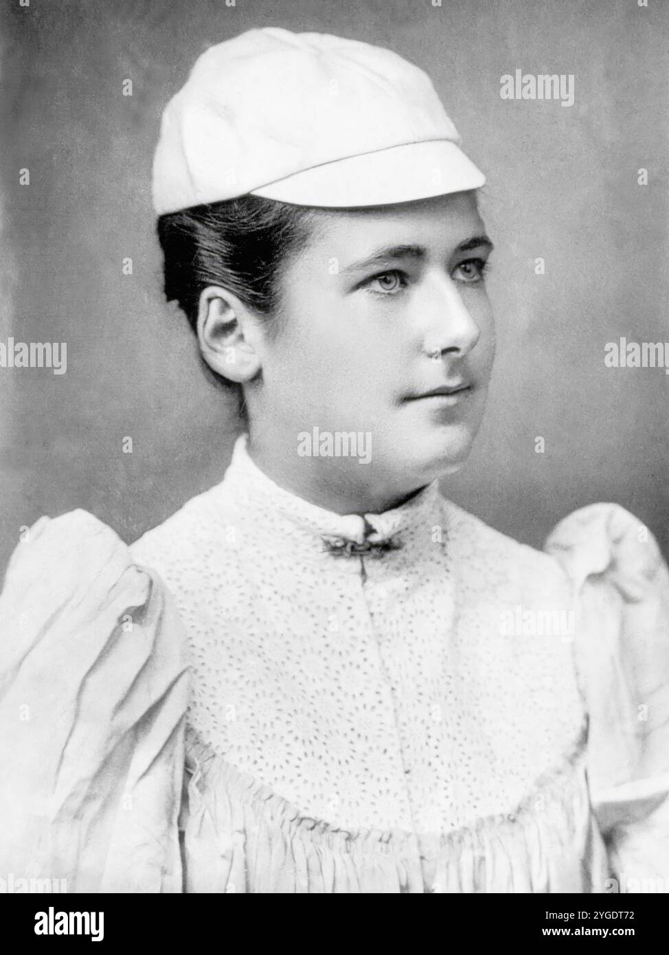 Lottie Dod. Portrait photograph of Charlotte Dod (1871-1960), English multi-sport athlete, W&D Downey, 1892 Stock Photo