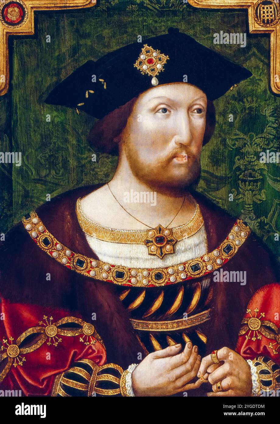 English: Portrait of Henry VIII. Oil on panel, 47 x 38.5 cm