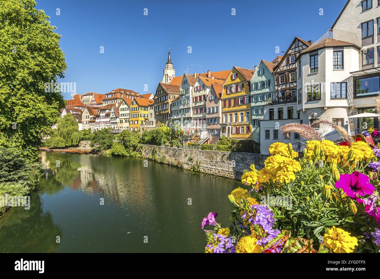 Trebbin Picturesque old town of the German city of Tuebingen with scenic ...