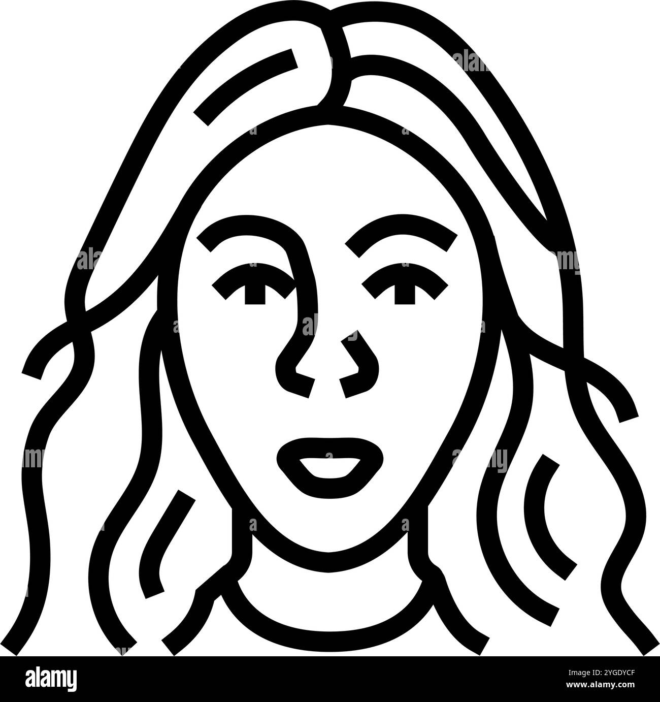 surprise woman expression line icon vector illustration Stock Vector ...