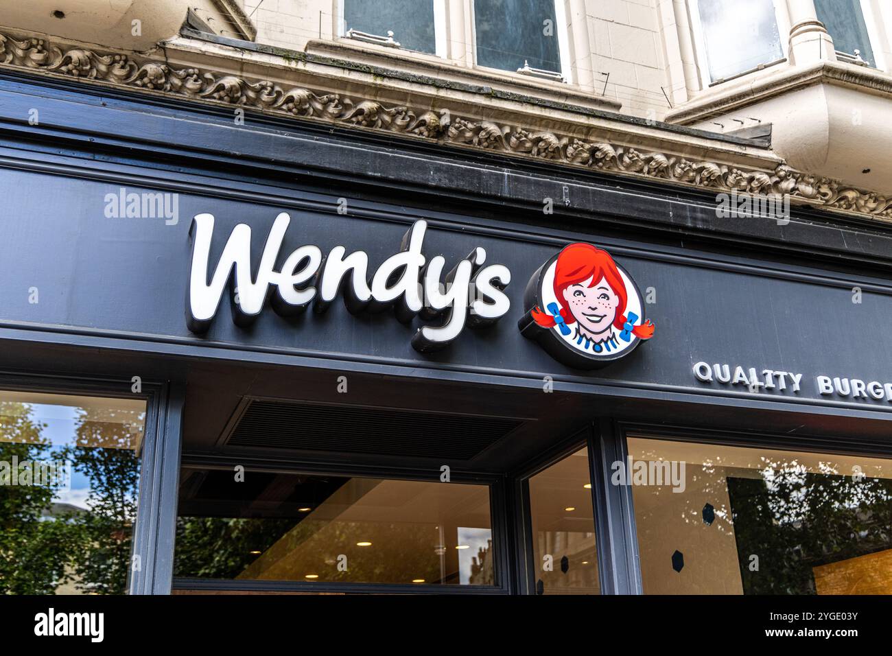 Oxford , UK - June 5, 2024: Wendy's restaurant sign in Oxford town ...