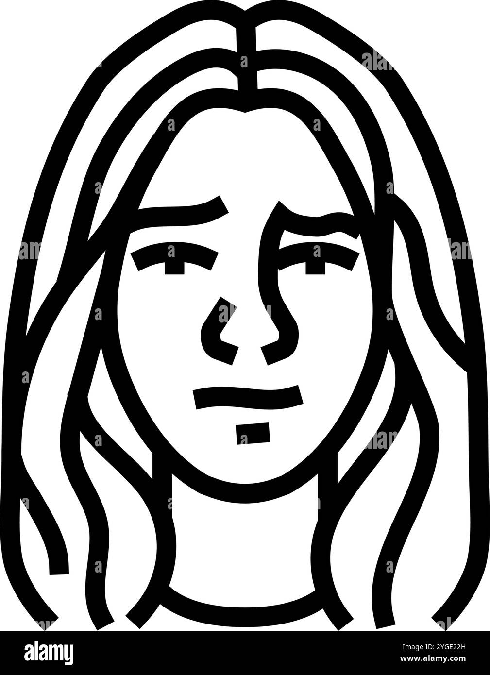disapproval woman expression line icon vector illustration Stock Vector ...