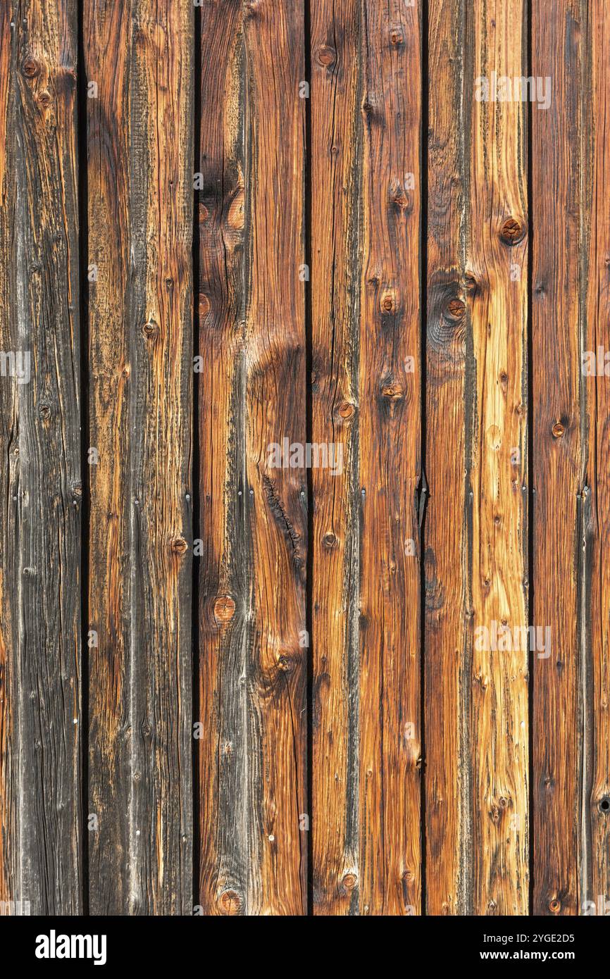 Background, rustic weathered wooden wall (vertical) Stock Photo