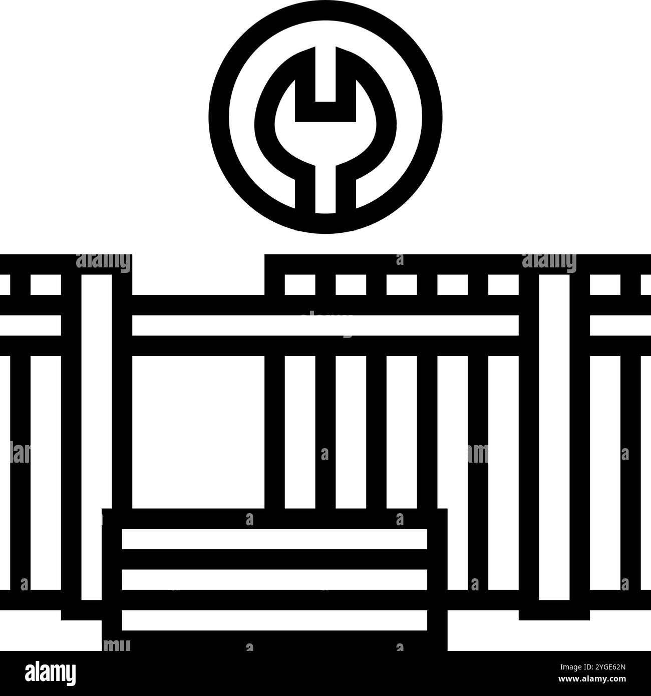 fence repair home maintenance line icon vector illustration Stock ...
