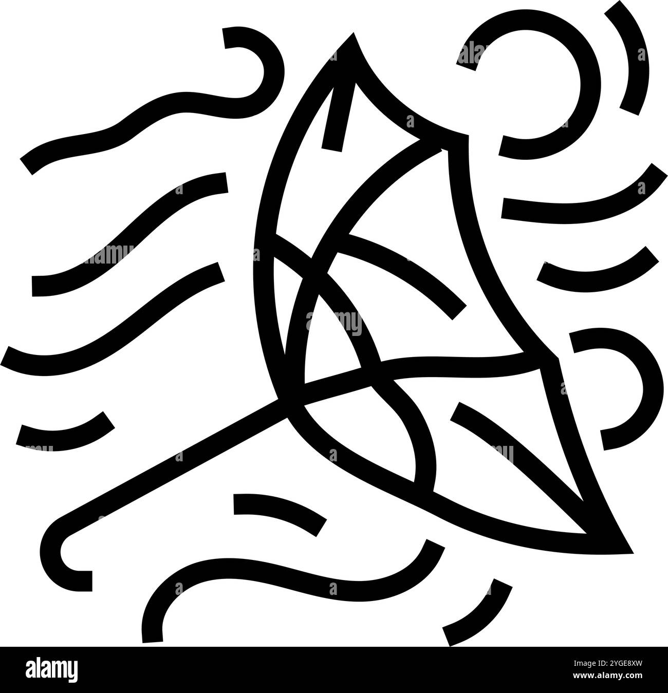 wind gusts hurricane disaster line icon vector illustration Stock ...