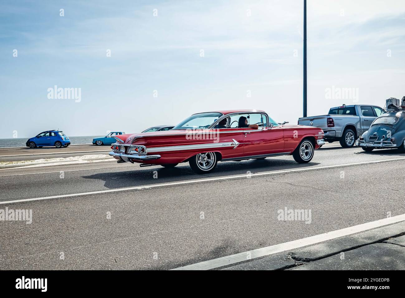 Gulfport, MS - October 04, 2023: Wide angle rear corner view of a 1960 ...